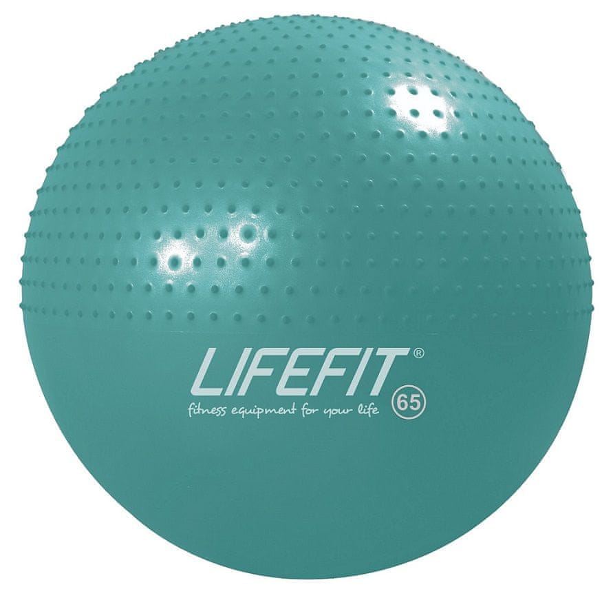 LIFEFIT gymnastická masážna lopta Massage Ball 65 cm, tyrkysová